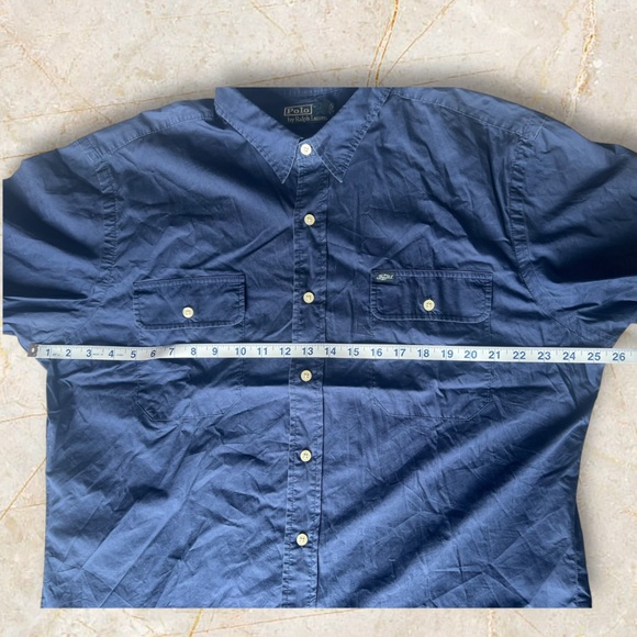 ⚜️Polo Ralph Lauren Navy Short Sleeve Button-Up Shirt - XXL⚜️ - Picture 4 of 8